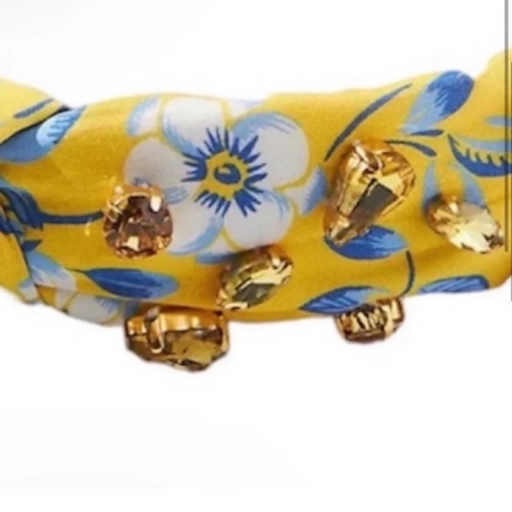 LELE SADOUGHI x LIBERTY LONDON Crystal Embellished NEW Yellow Floral Headband